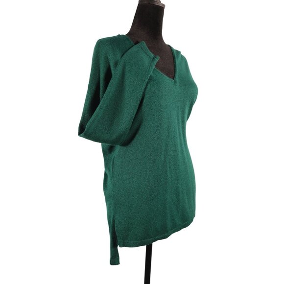 INC international concept V-Neck Emerald Green Long Sleeve‎ Sweater Size Small - Picture 7 of 12